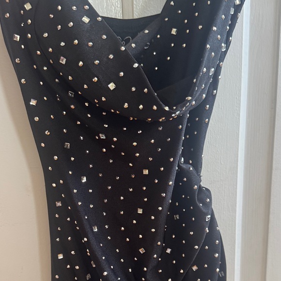 Windsor Black Strapless Dress with Silver Studs - Picture 2 of 5